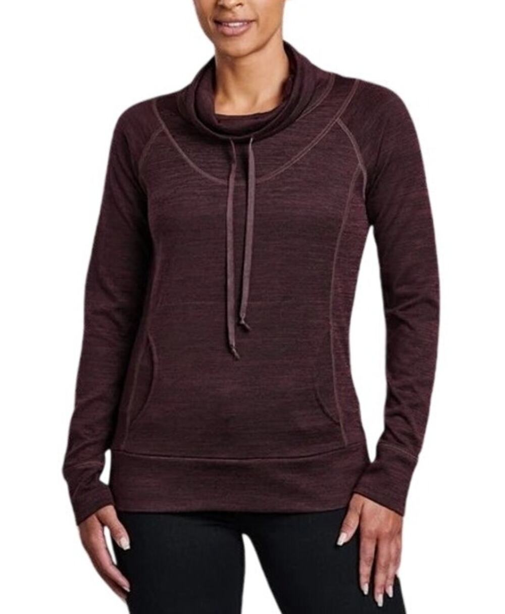 Kuhl Womens Lea Cowl Neck Pullover Sweatshirt Size XL Burgundy Outdoor Cozy Fall